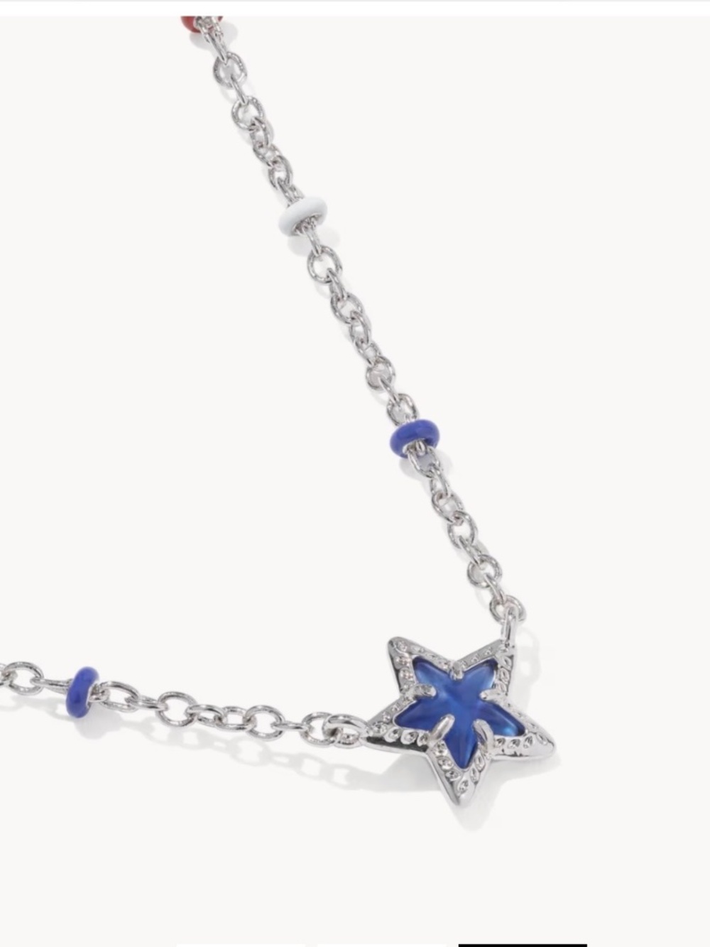 Kendra Scott Mini Cassidy Silver Short Pendant Necklace in Cobalt Blue Illusion - Picture 3 of 3